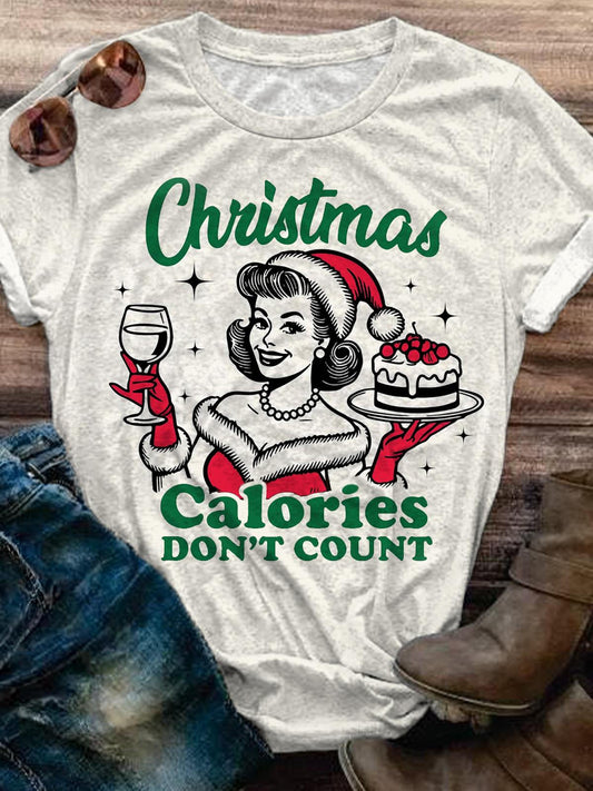 Vintage Funny Christmas Calories Don't Count T-shirt