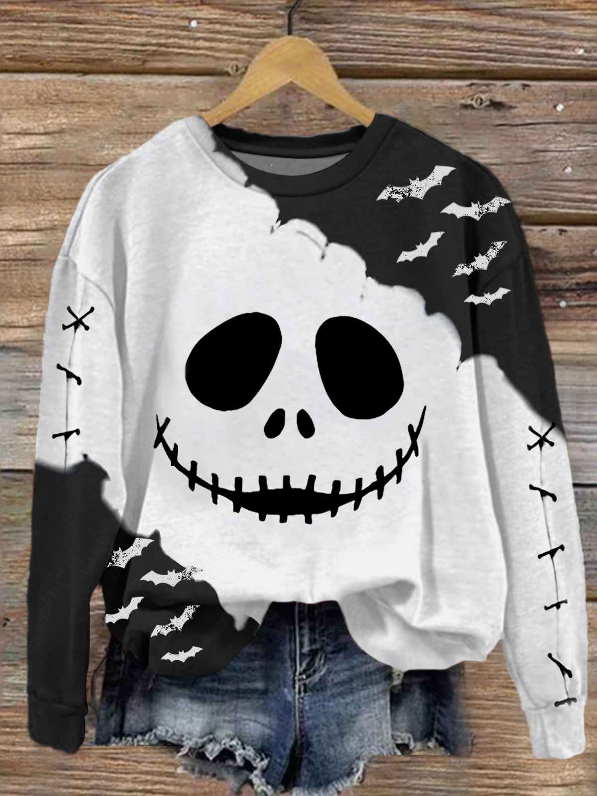 Women's Nightmare Jack Skellington Loog Sleeve Top