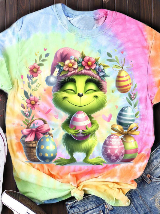 Easter Cartoon Tie Dye T-shirt