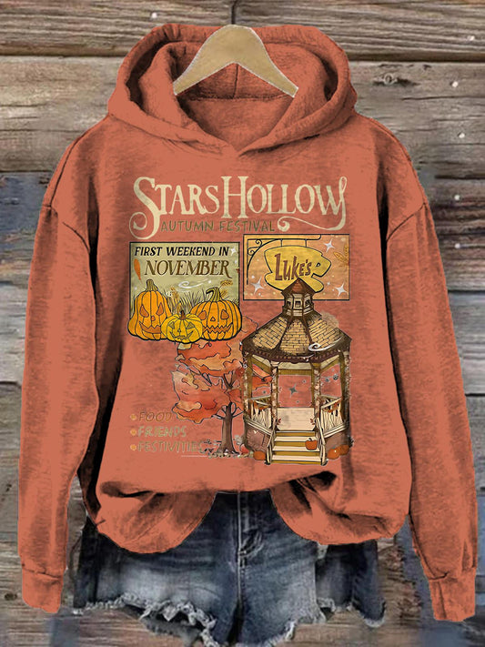 Stars Hollow Autumn Festival Long Sleeve Printed Hoodie