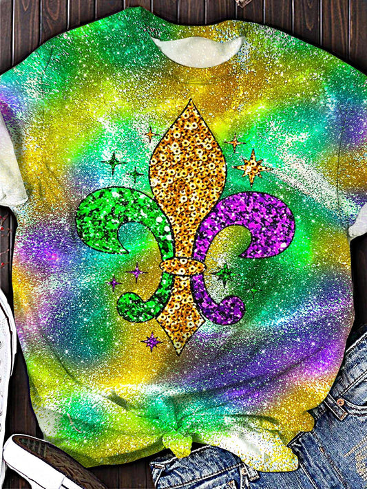 Glitter Fashion Carnival Queue Crew Neck T-shirt