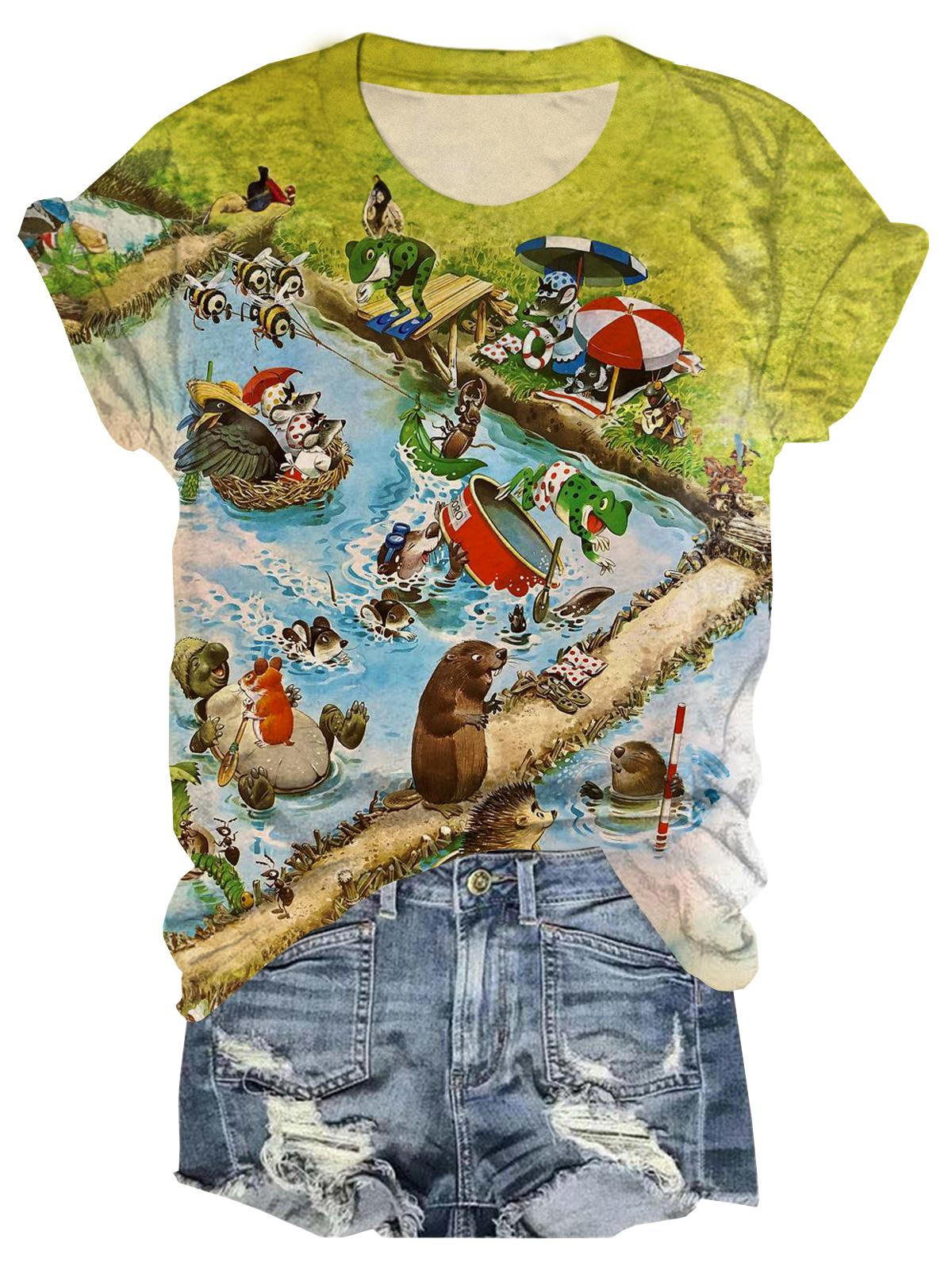 Vintage River Party Crew Neck T-shirt