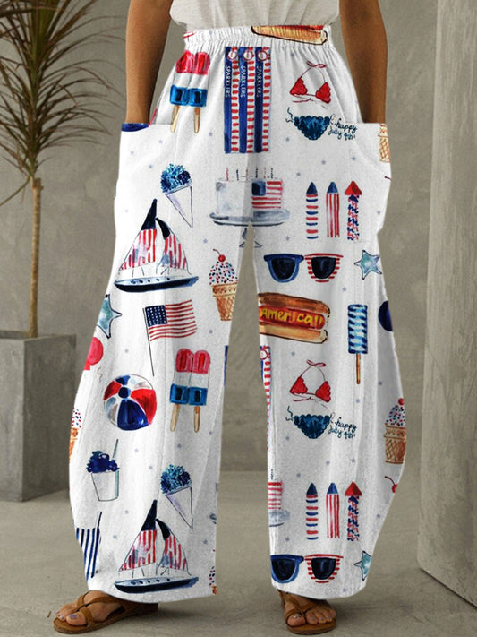 Independence Day Printed Casual Pants