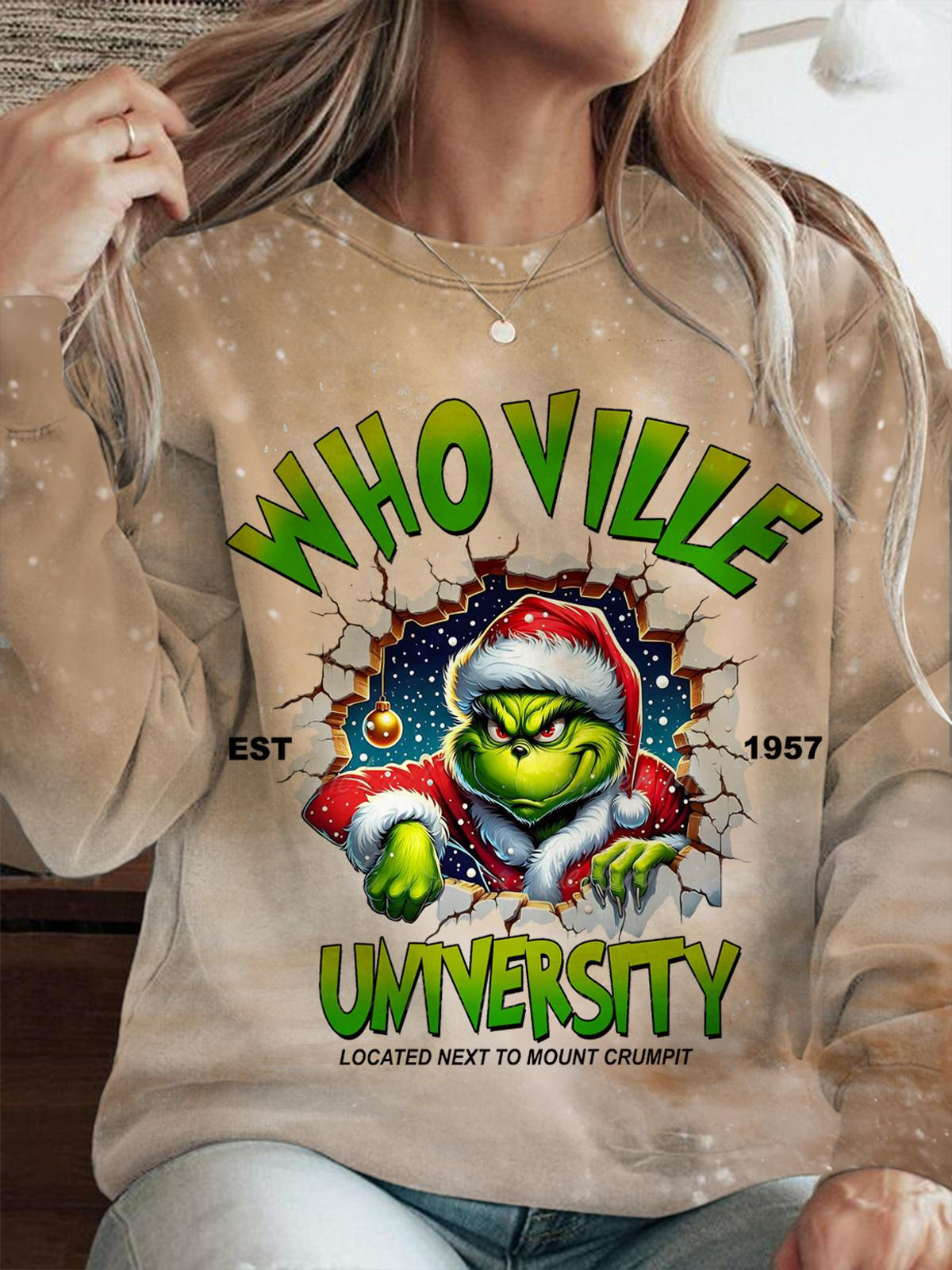 Women's Christmas Comedy Movies Crew Neck Casual Sweatshirt