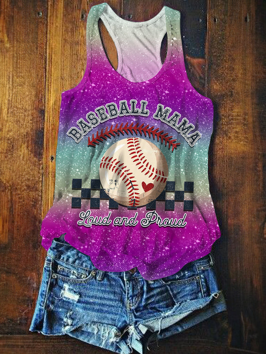 Baseball Mama Laud And Praud Fashion Gradient Print Vest