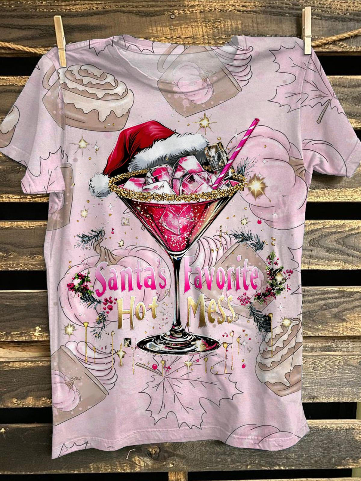 Santas Favorite Hot Mess Crew Neck T-shirt