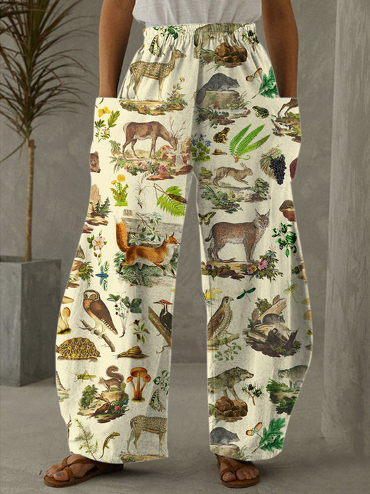 Wild Animals Print Casual Pants