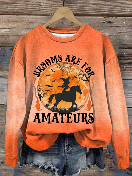 Women's Brooms Are For Amateurs Print Long Sleeve Top