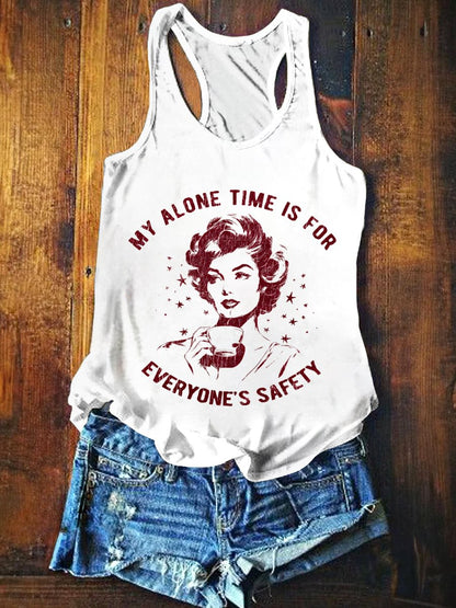 Women's Vintage Print Sleeveless Tank Top