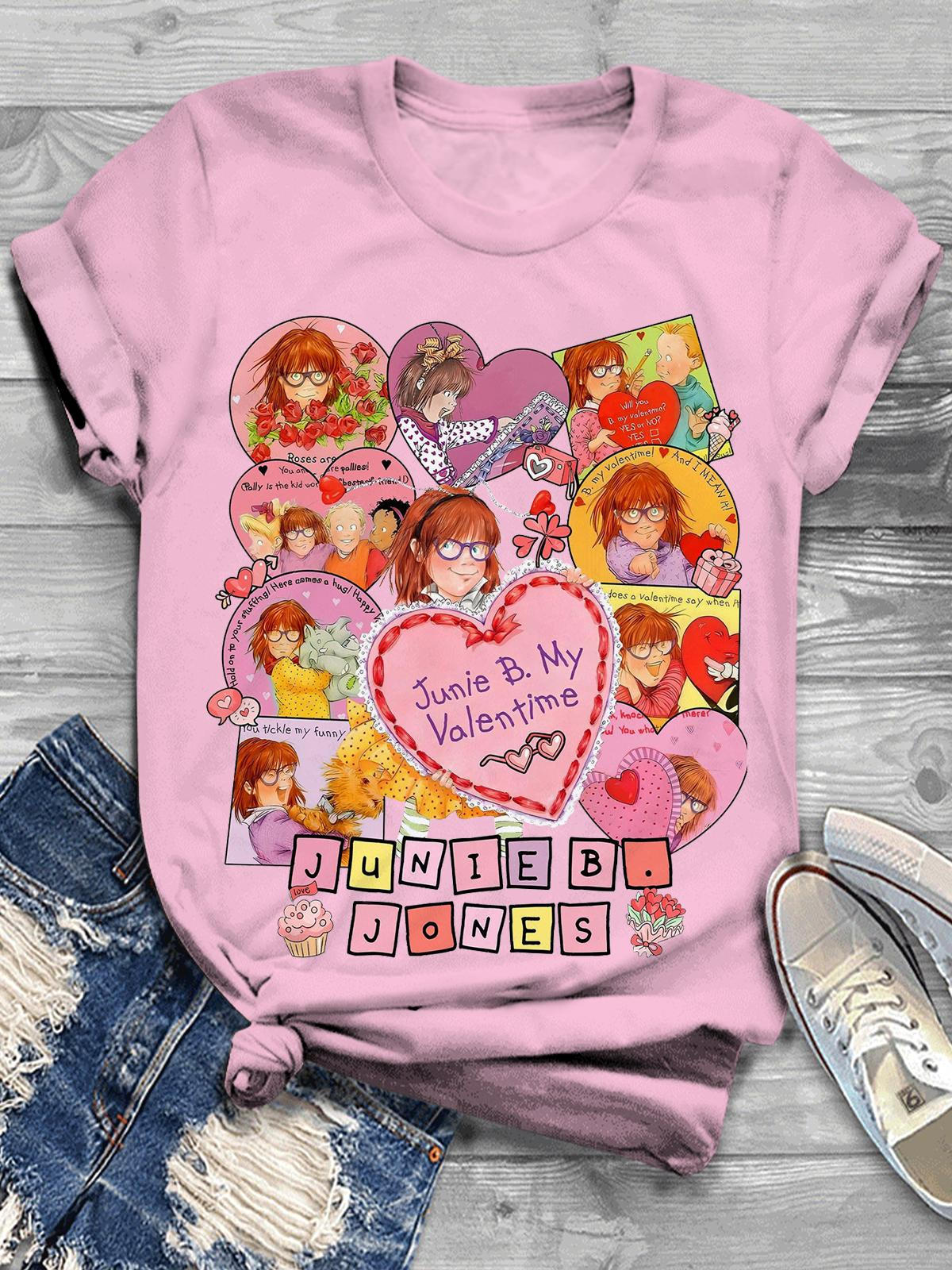 Vintage Valentine's Day Cute Girls Floral Print T-Shirt