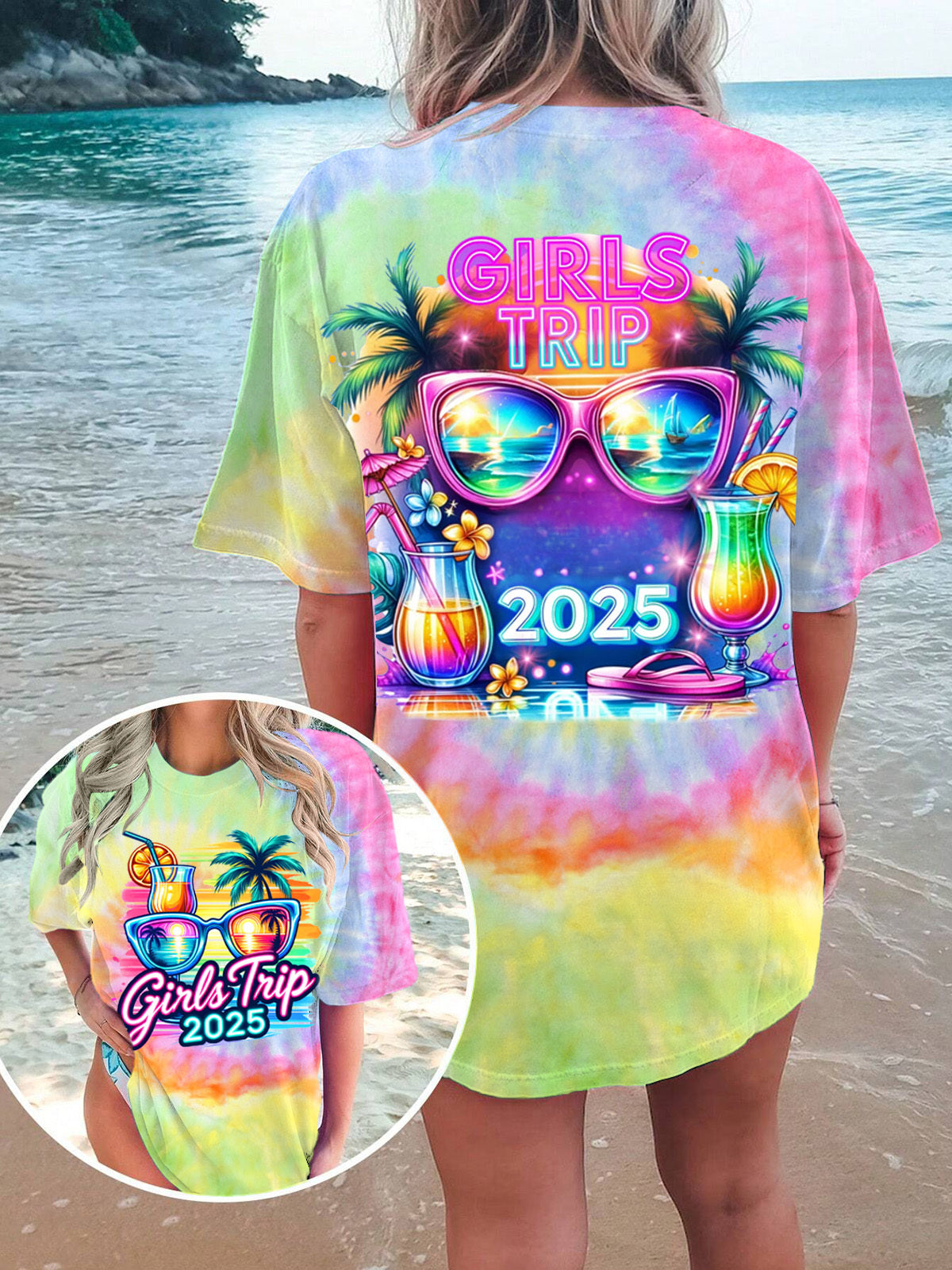 Girls Trip 2025 Tie Dye Crew Neck T-shirt