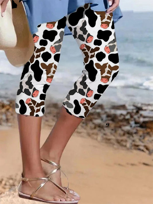 Cow Print Stretch Leggings