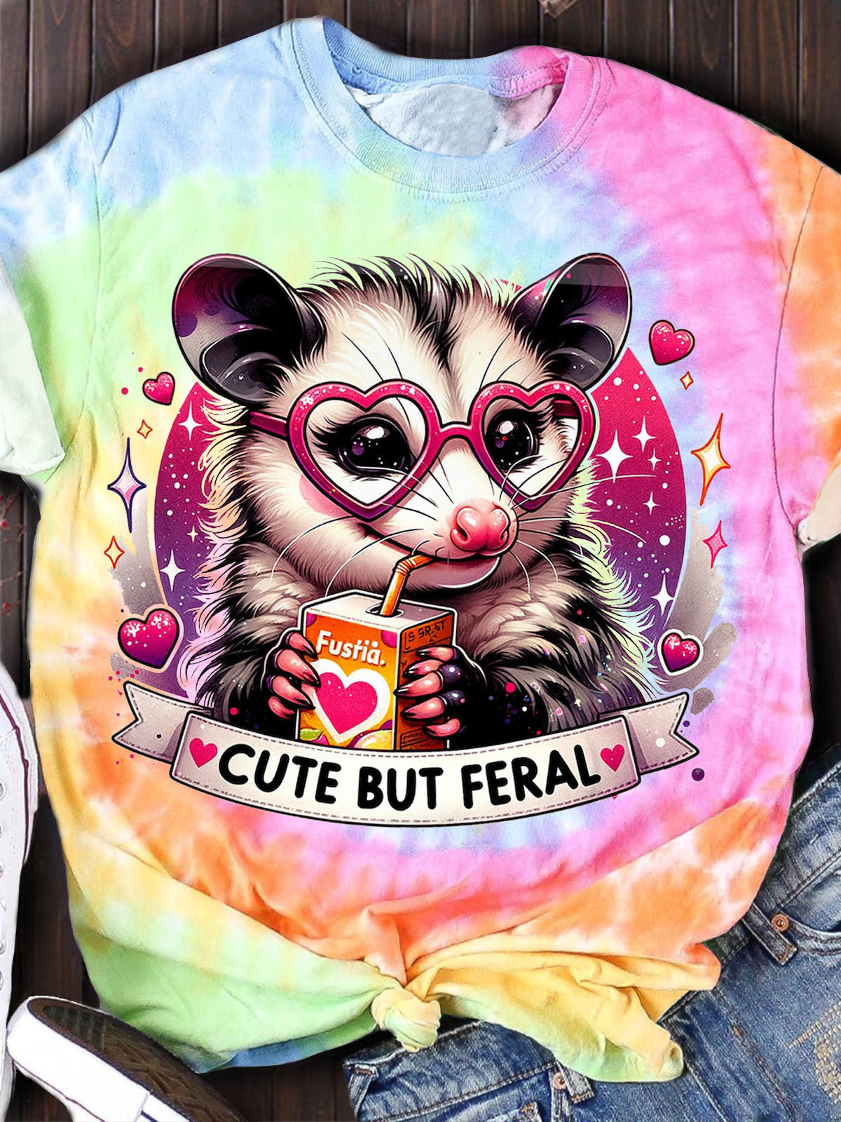 Cut But Feral Cute Teacher Print Short Sleeve T-shirt