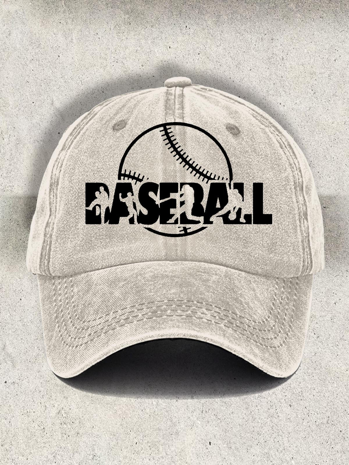 Retro Baseball Silhouette Baseball Cap