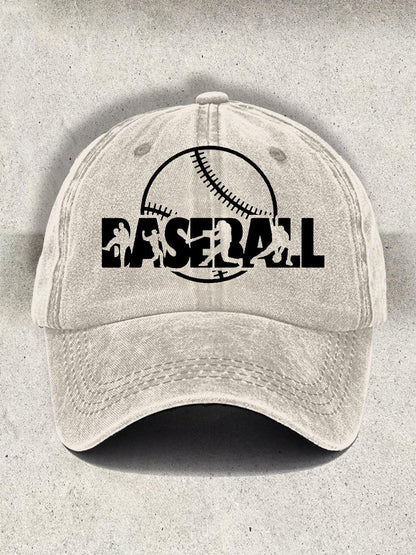 Retro Baseball Silhouette Baseball Cap