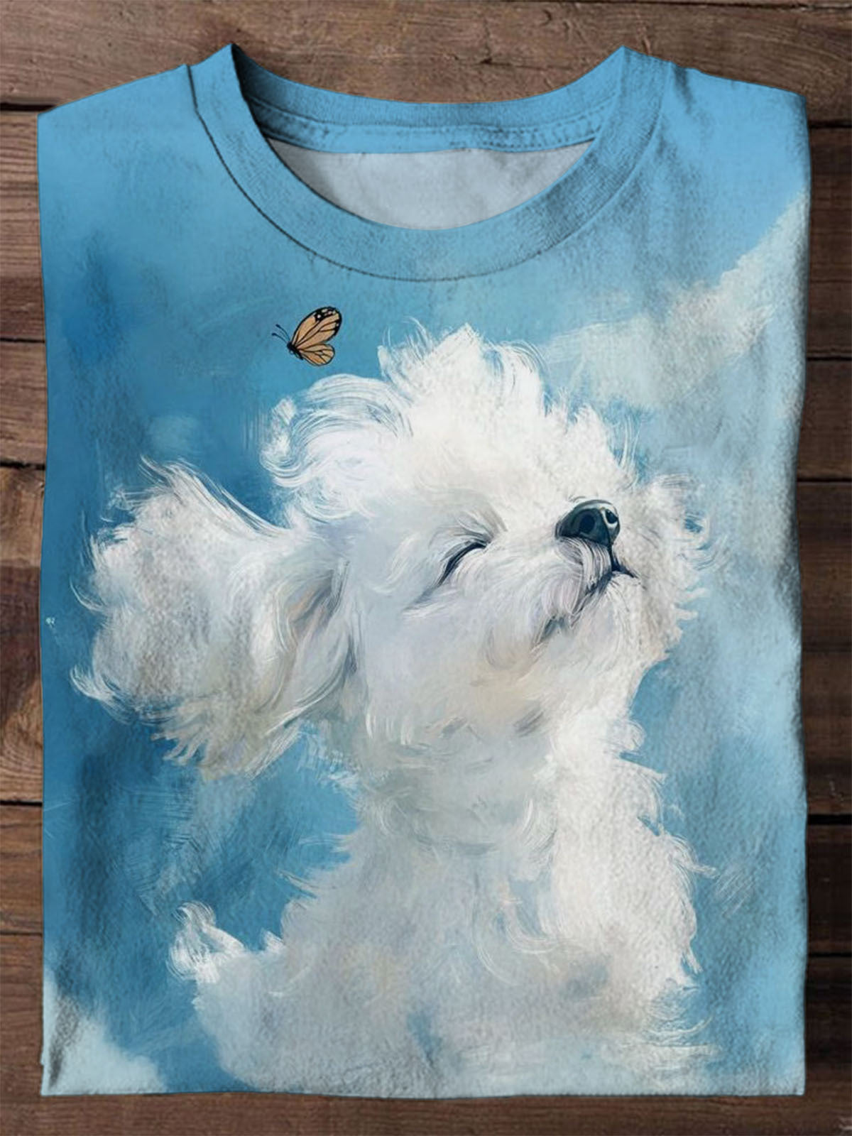 Cute Dog Spring Breeze Leisure Vacation Dream Fun Print T-shirt