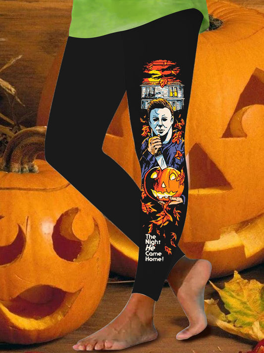 Halloween Boogeyman Print Leggings