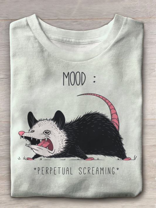 Mood Possum Funny Crew Neck T-shirt