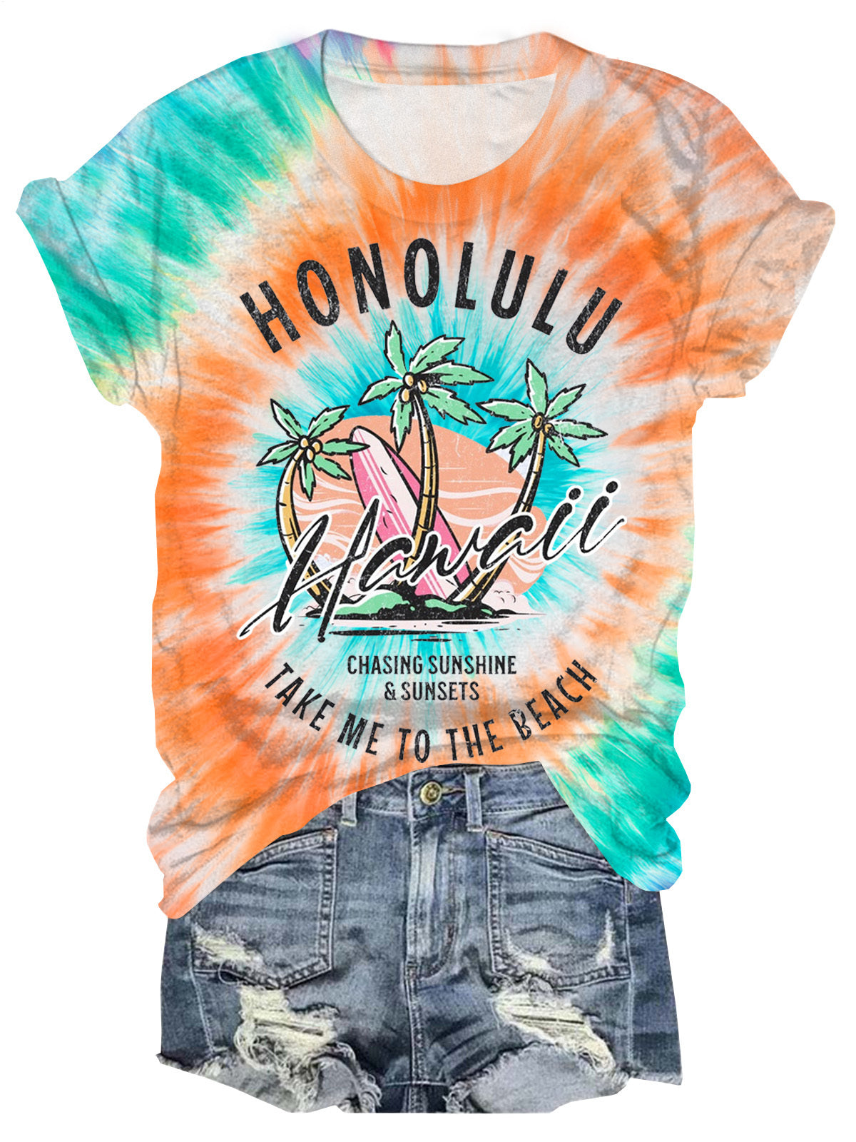 Honolulu Take Me To The Beach Crew Neck T-Shirt