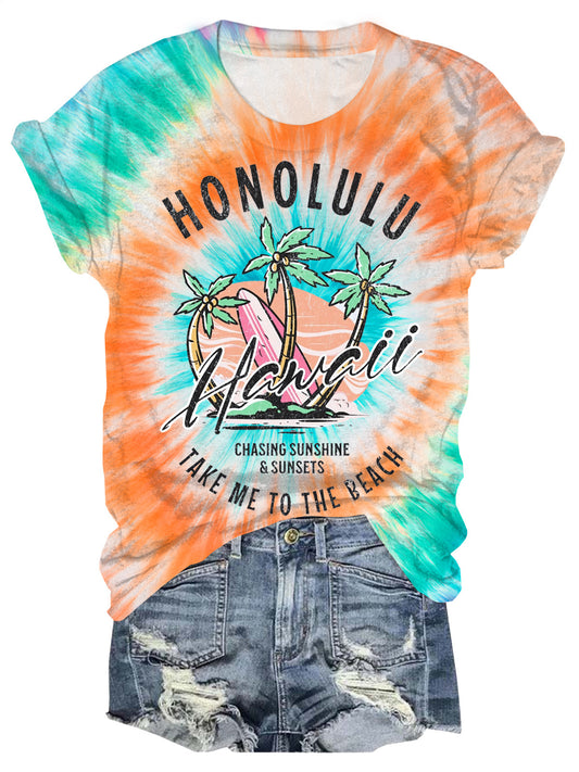 Honolulu Take Me To The Beach Crew Neck T-Shirt