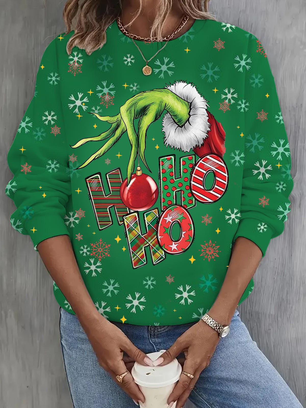 Ho Ho Ho Merry Christmas Long Sleeve Casual Top