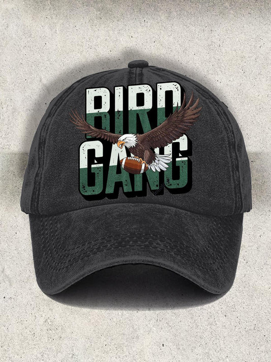 Rird Gang Team Sports Print Curved Brim Baseball Cap