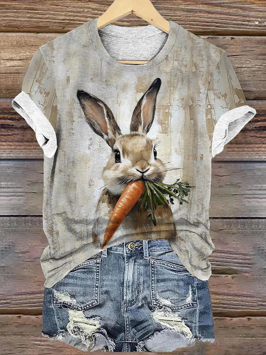 Easter rabbit carrot Crew Neck T-shirt