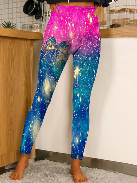 Starry Christmas Print Leggings