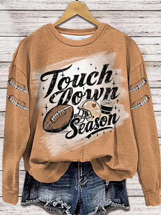 Touchdown Football Game Season Crew Neck Casual Sweatshirt