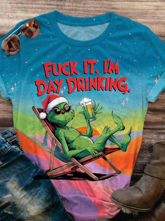 Fuck It I'm Day Drinking Vacation Print T-shirt