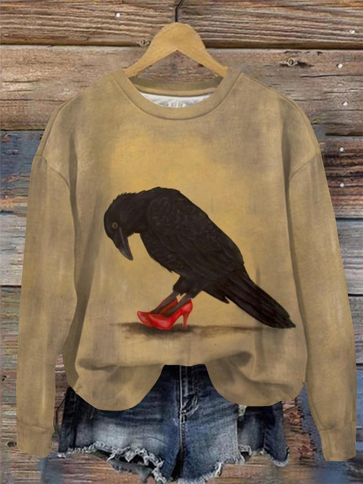 Raven Round Neck Long Sleeve Top