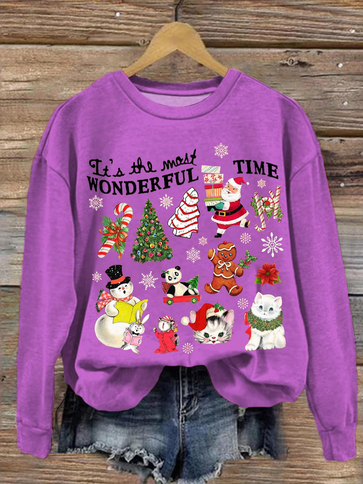 Women's It's The Most Wonderful Time Crew Neck Casual Sweatshirt