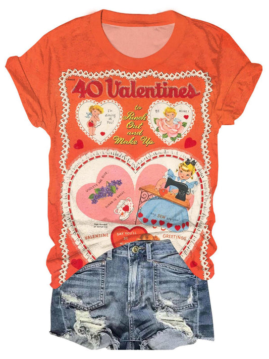 40 Valentines Crew Neck T-shirt