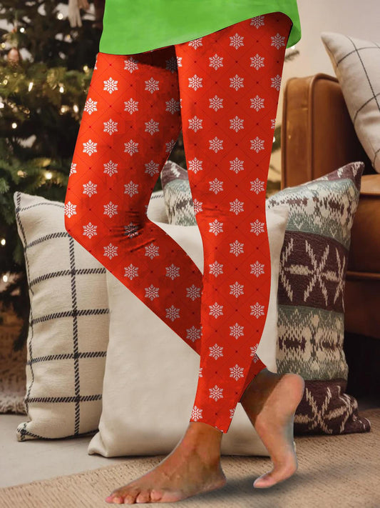 Women's Christmas Snowflake Print Leggings