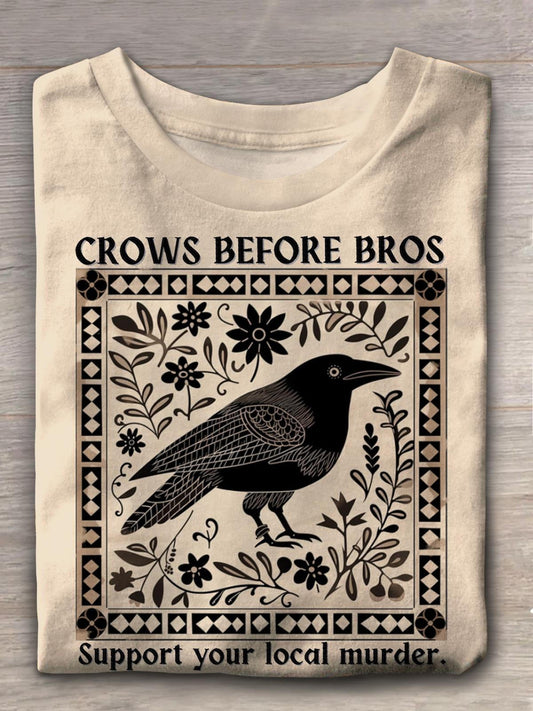 Crows Before Bros Crew Neck T-shirt