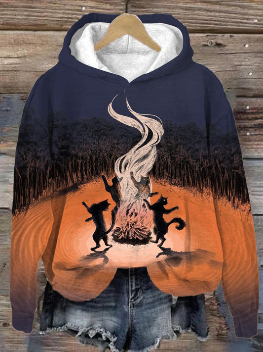 Warrior Cats Halloween Long Sleeve Printed Hoodie