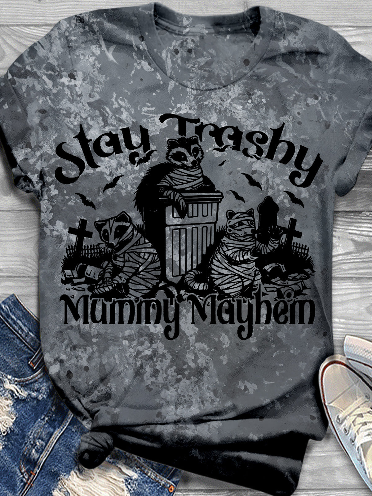 Stay Trashy Mummy Mayhem Crew Neck T-shirt