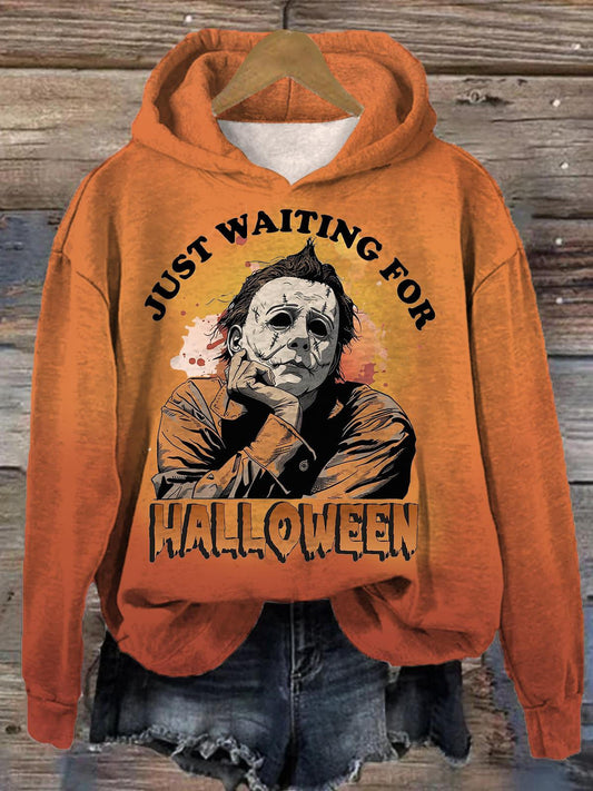 Just Waiting For Halloween Retro Long Sleeve Top