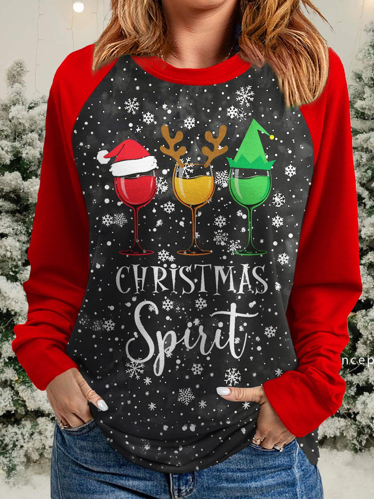 Women's Christmas Spirit Long Sleeve Casual Top