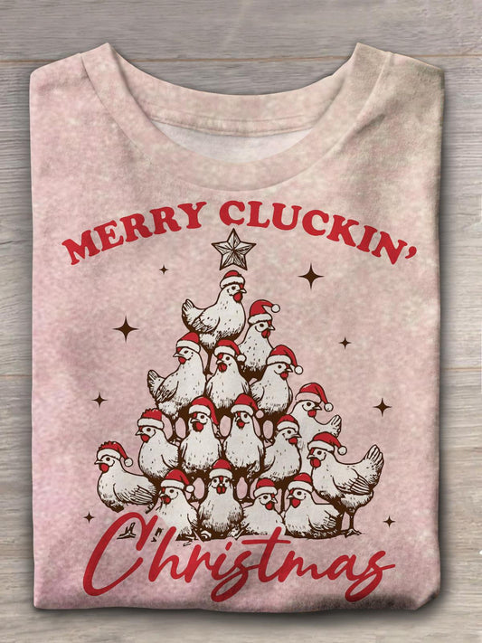 Merry Chickmas Crew Neck T-shirt