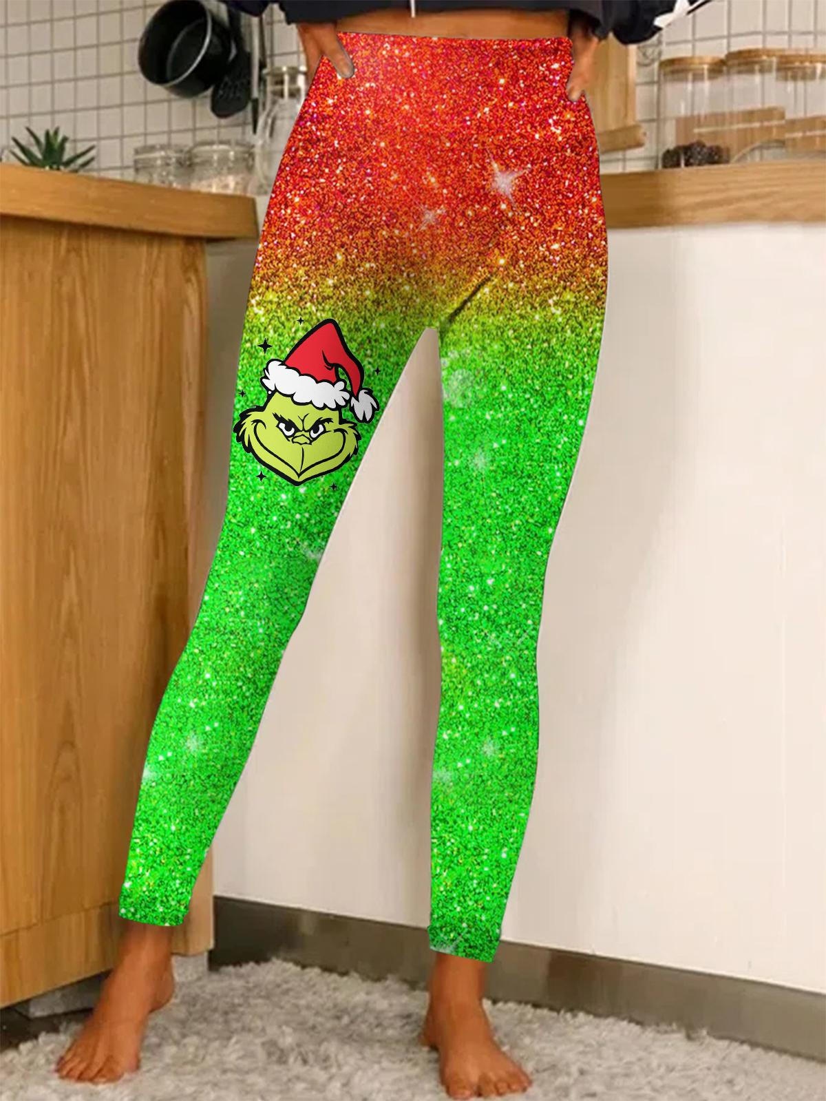 Colorful Christmas Print Leggings