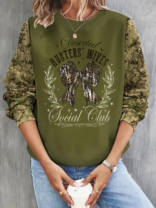 Camo Hunting Wife Long Sleeve Casual Top