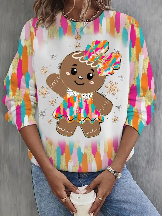 Women's Gingerbread Girl Long Sleeve Casual Top