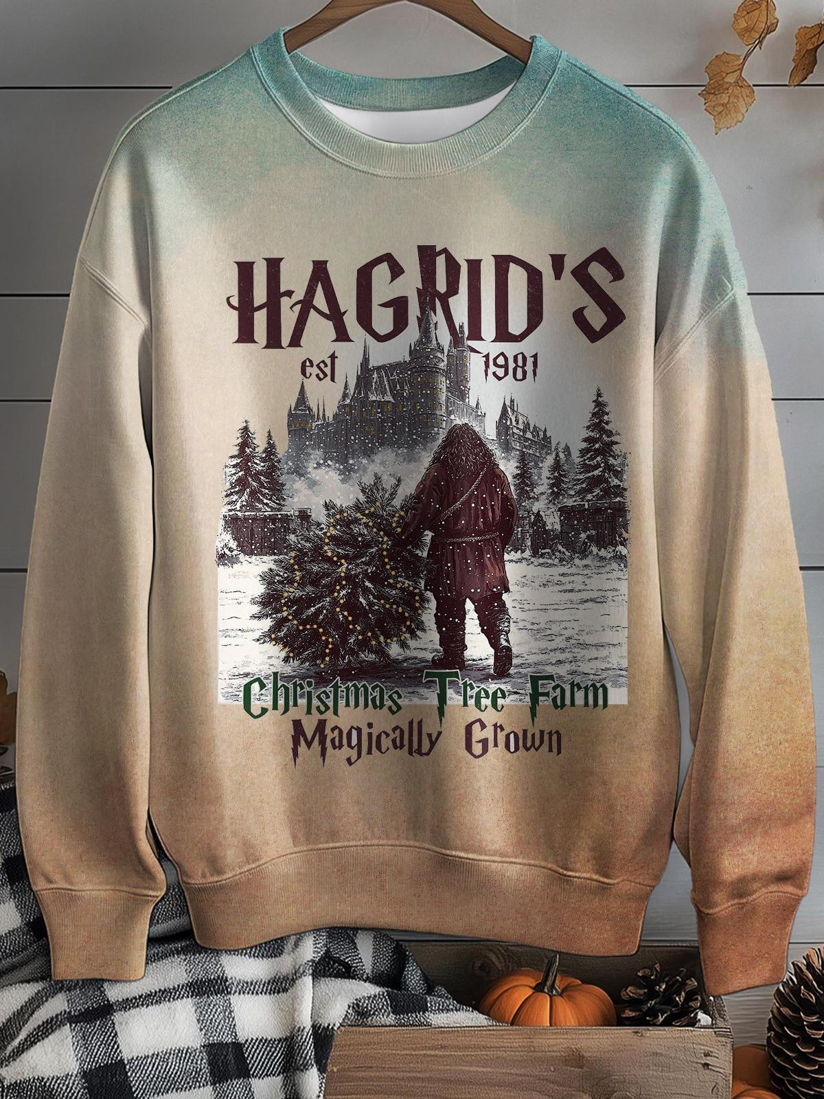 Hagrids Christmas Tree Farm Magically Grown Print Long Sleeve Top