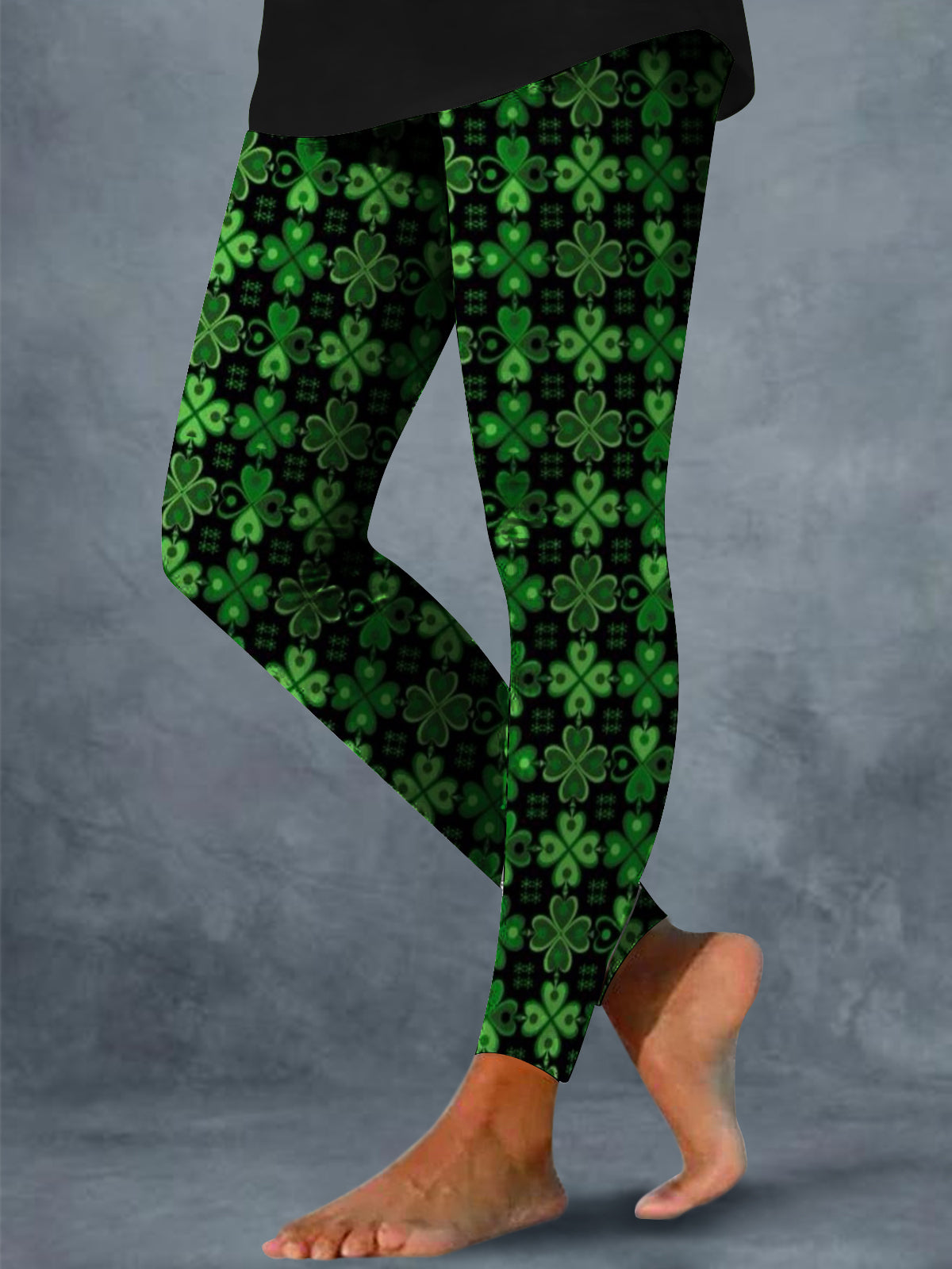 St Patrick's Four Leaf Clover Print Leggings