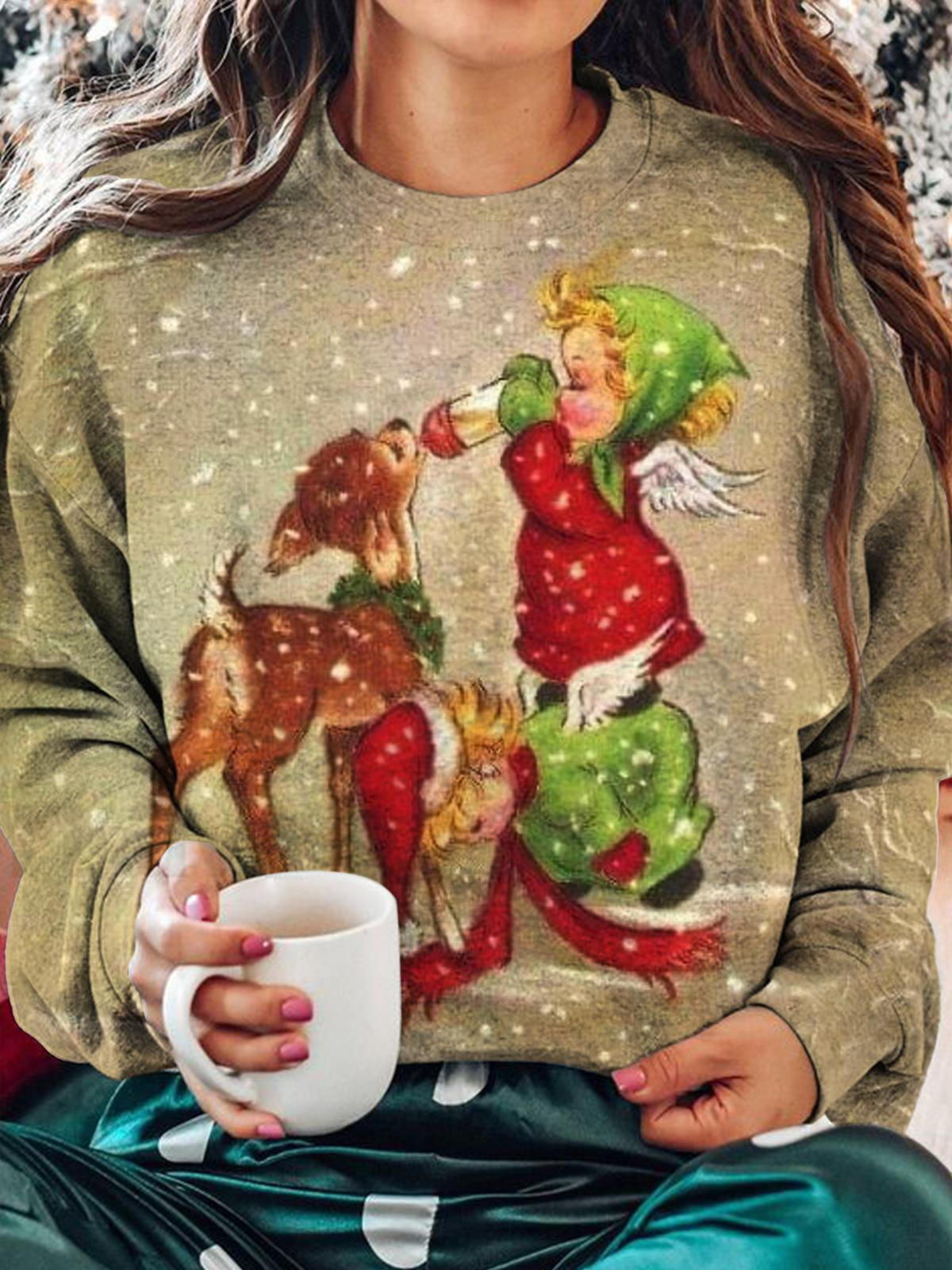 Women's Funny Winter Christmas Printed Top