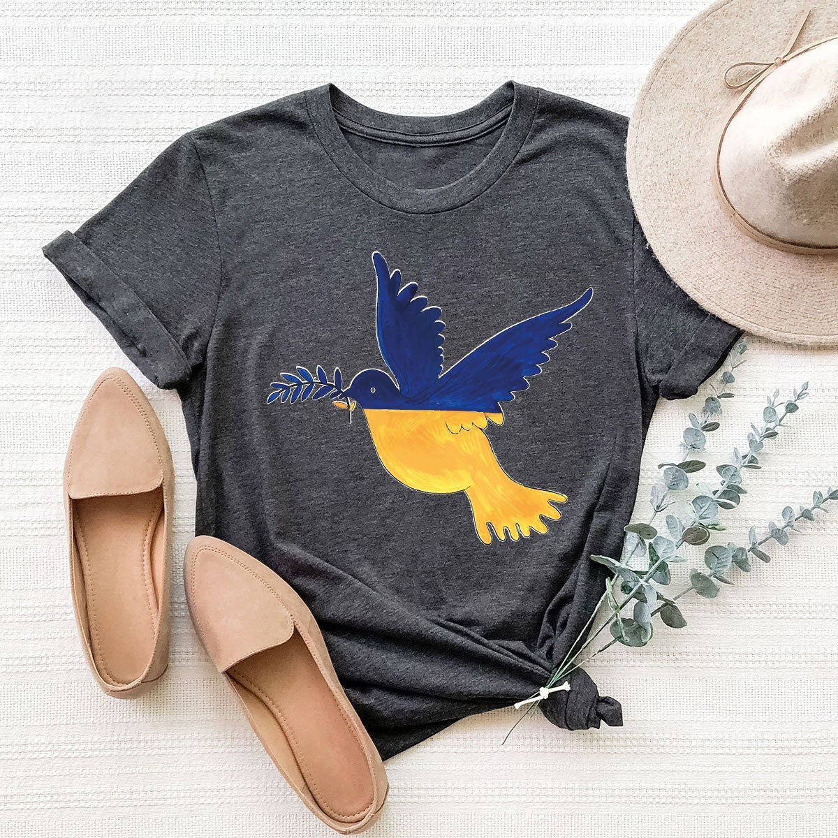 Dove of Peace Ukraine Crew Neck T-shirt