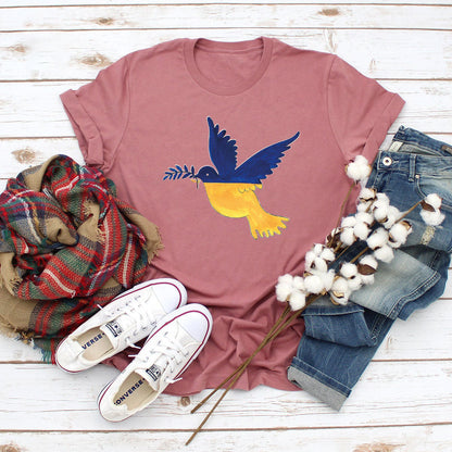 Dove of Peace Ukraine Crew Neck T-shirt