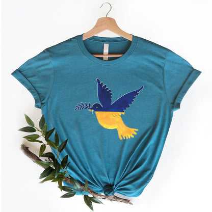 Dove of Peace Ukraine Crew Neck T-shirt