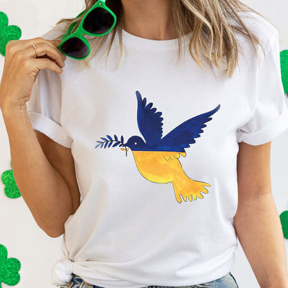 Dove of Peace Ukraine Crew Neck T-shirt